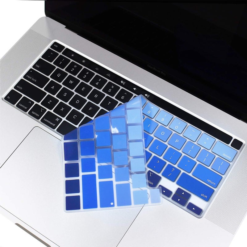 ProElife Ultra Thin Keyboard Cover Skin for MacBook Pro 13 Inch 2022 2021 2020 (Apple M2 Chip/Apple M1 Chip A2338/A2289/A2251) and 2019 MacBook Pro 16 Inch (Model A2141) Protector (Ombre Blue) - Image 3